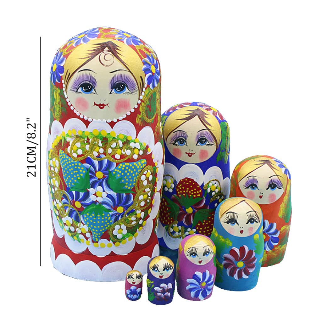 Amazon.co.jp: 7個セット 木製 手作り 伝統的な花 ロシアの入れ子